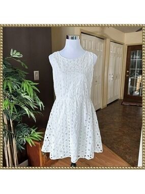 Urban Hearts White Eyelet Fit Flare Dress Extra Large